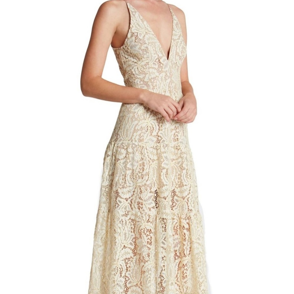 NWOT Dress the Population l Melina Lace Maxi dress